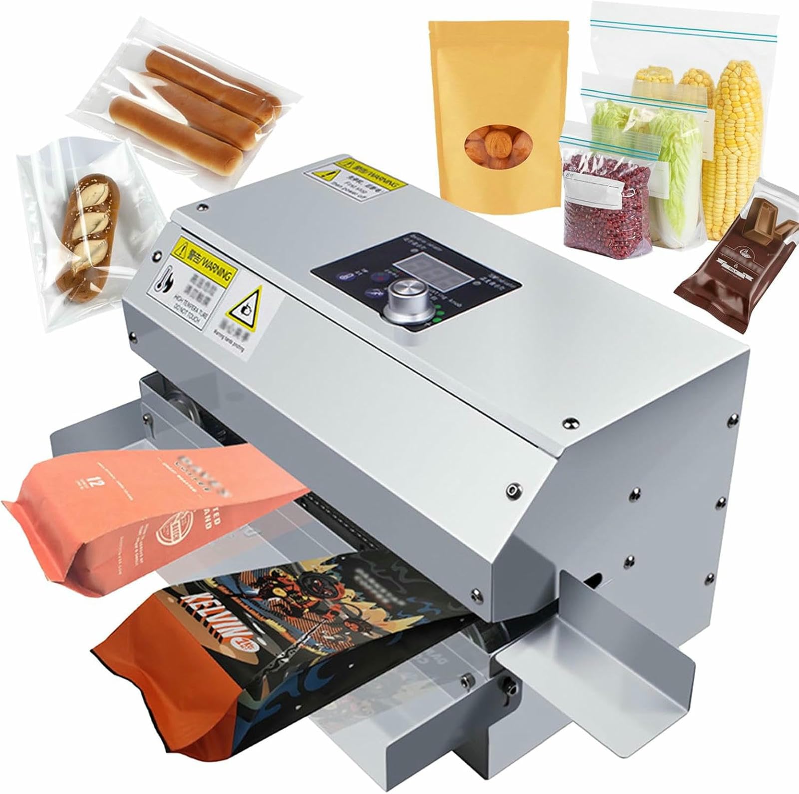 IUokLU Continuous Bag Band Sealing Machine, Automatic Horizontal Bag Sealer, Heat Sealer For Cookies, Sealer Machine For Pvc Bags Films