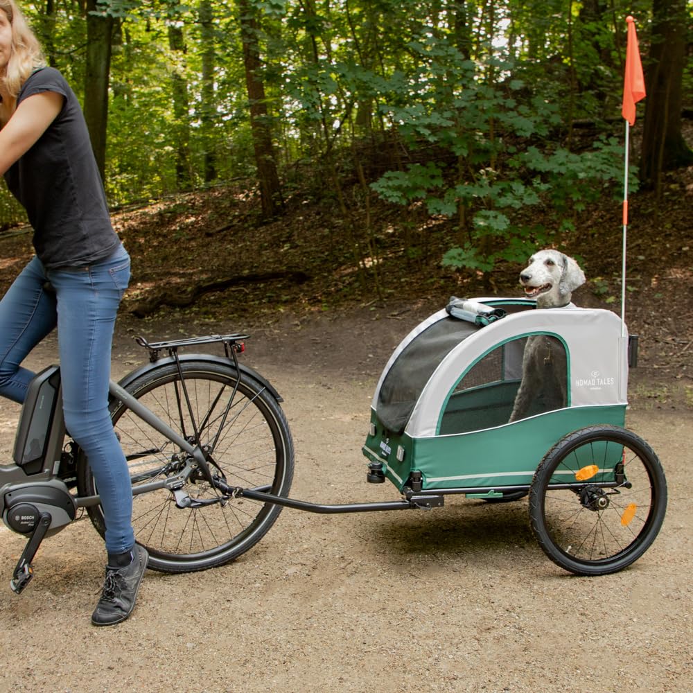 E-Bike Fahrradanhänger & Jogger für Hunde bis 45 KG | 2 in 1 | Geräumige, Wasserabweisende Kabine | Maße: L110 x B84 x H103 cm