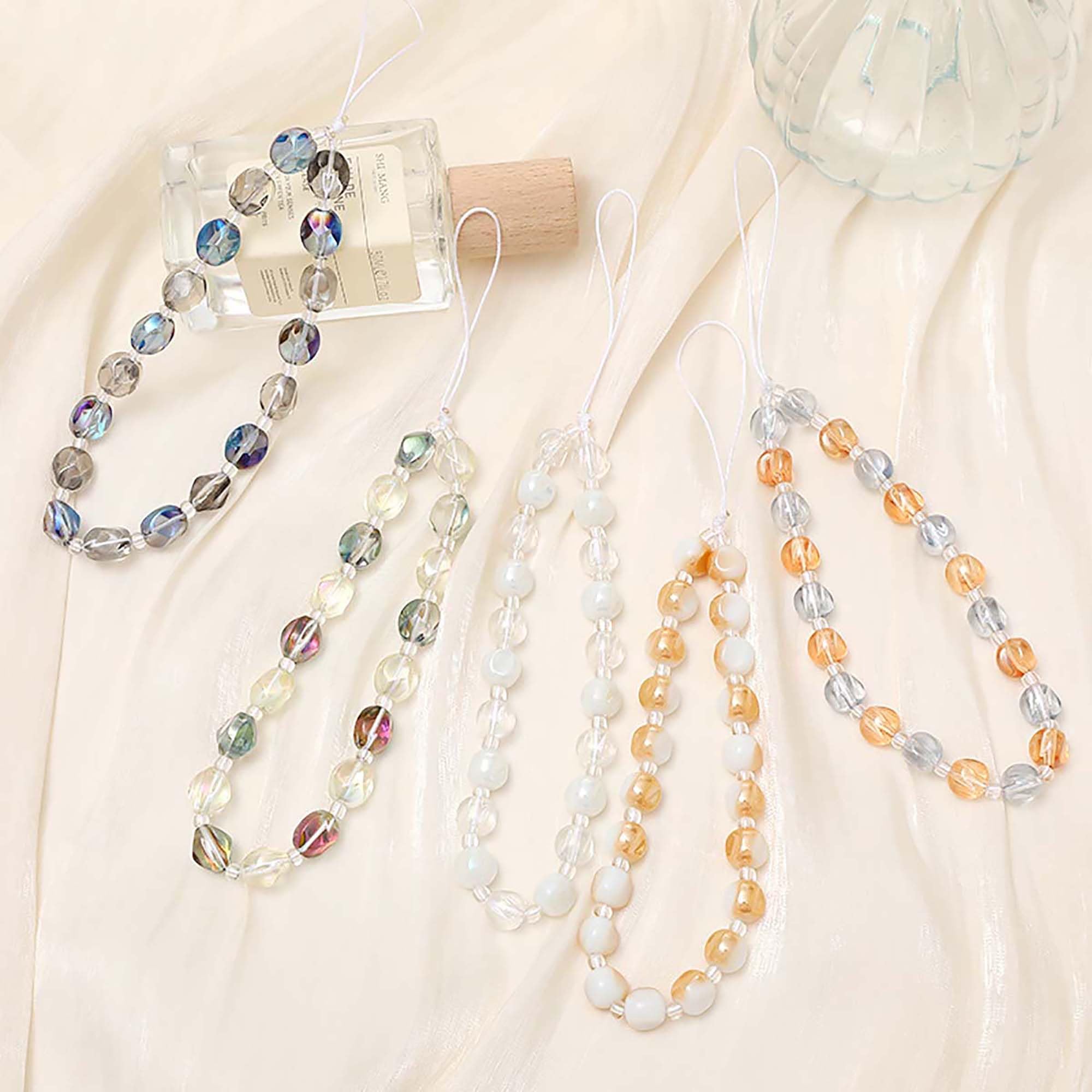 Staqlo Crystal Beads Phone Charm, Cute Beaded MobilePhone Strap, Short CellPhone Chain, Elegant Phone Pendant, Keychain for Camera Strap, Purse and Bag Accessories xsj-2