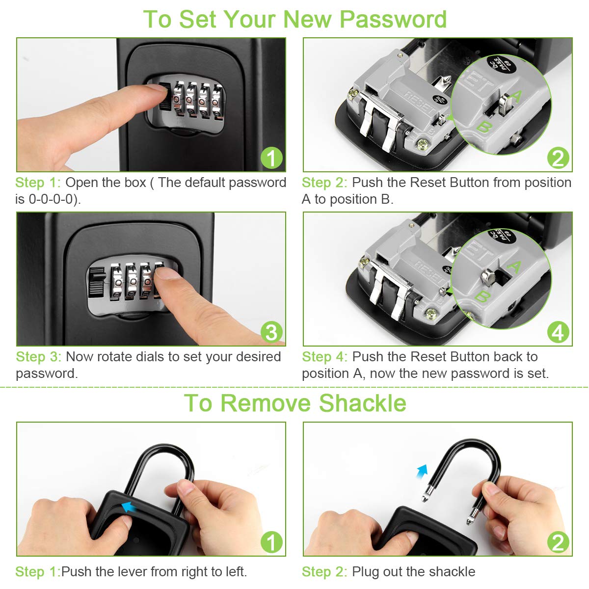 Buy Philorn Portable Key Lock Box, 4Digit Combination Lockbox