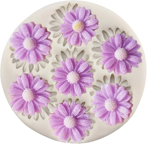 Moldes de silicona de flores de margarita, molde de fondant de flor de crisantemo para decoración de tartas, decoración de cupcakes, caramelo y goma