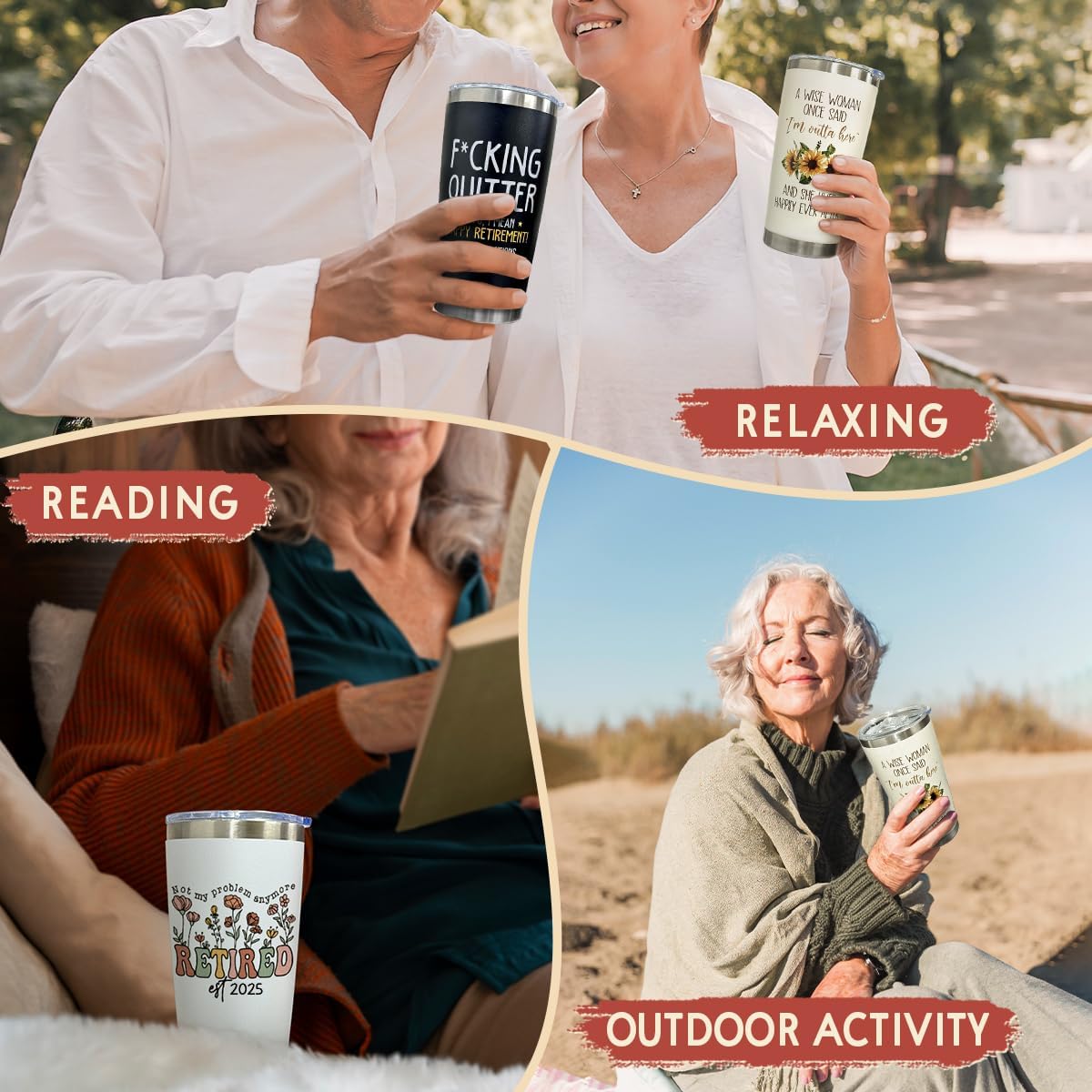 Retirement Gifts for Women 2025-20 oz Stainless Steel Tumbler Retired Woman - Not My Problem Anymore Cup - Farewell Good Luck Gift to Mom, Wife, Sister, Boss, Coworker, Teacher, Nurse - Image 5