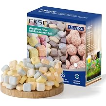 Aquarium Filter Media for Freshwater & Marine Tank Bio Filter Mix with Ceramic Block & Bio Balls, Helps Maintain Clear Water for Sump, Pond & Koi Fish Tanks