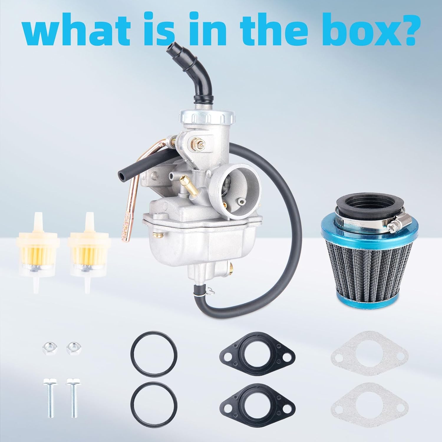 PZ20 Carburetor for Kazuma Baja 50cc 70cc 90cc 110cc 125cc TaoTao 110B NST SunL Chinese Quad 4 stroke ATV 4 wheeler Go kart Dirt Bike Honda CRF50F XL75 CRF80F XR50R│PZ20 Carb with Air Fuel Filter