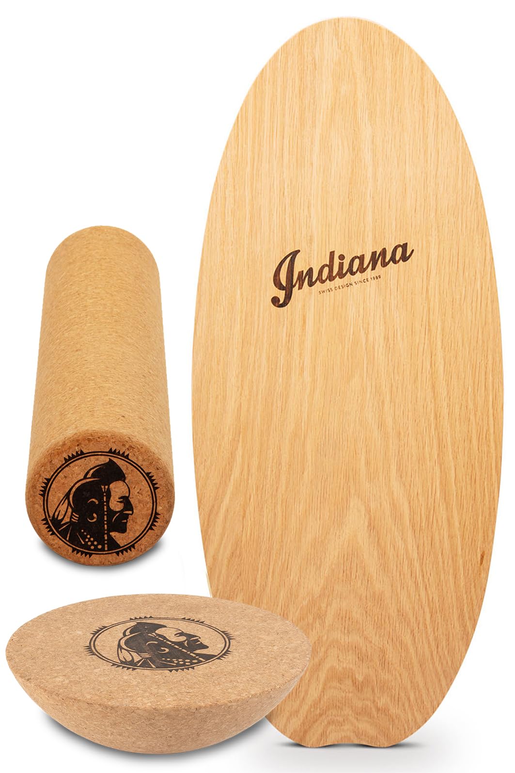 Indiana Balance Board | Swiss Made Handmade, Premium Cork Roller Included