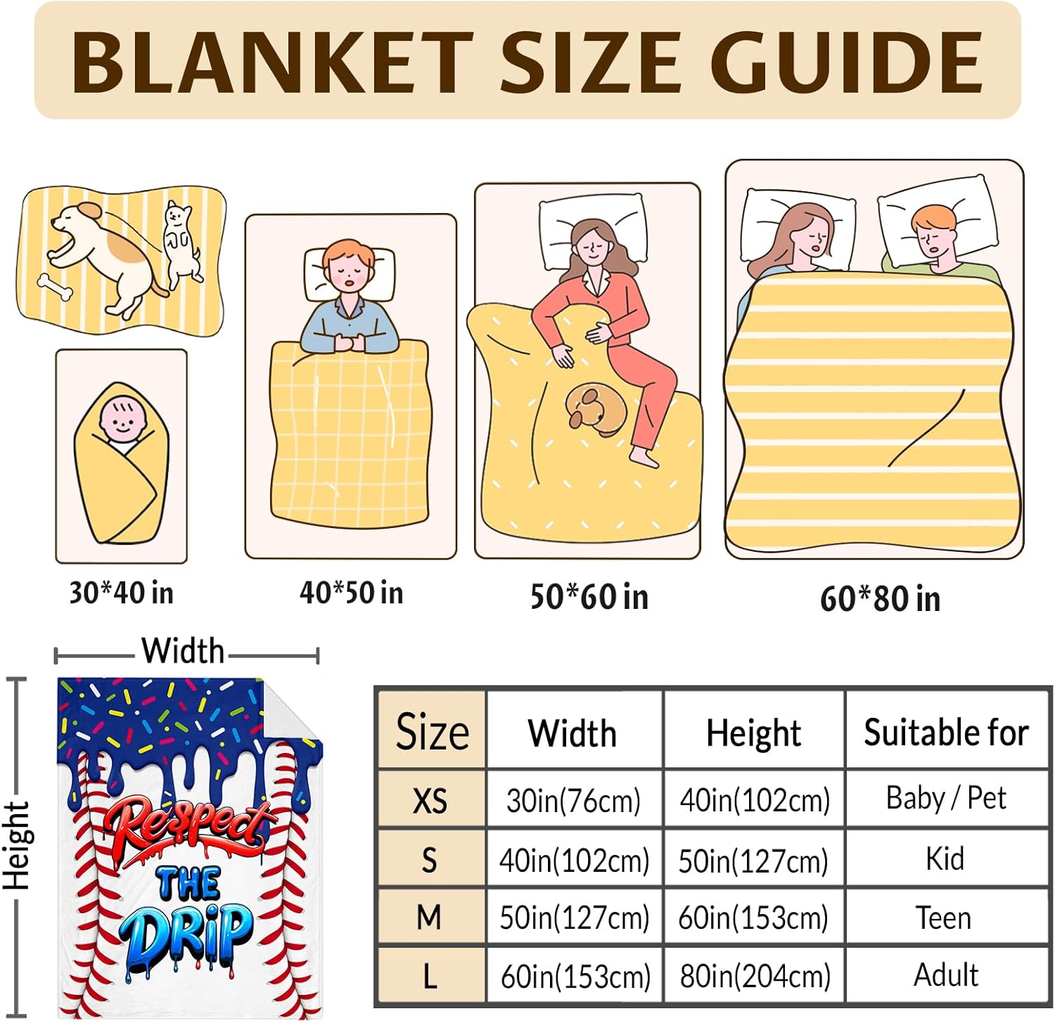 Baseball Throw Blanket Kids Blanket for Boys 3-6 Gift for Kids Teens Player, Cozy Dark Blue Warm Flannel 50 x 40 Inches Throws for Sofa Trip Chair - Image 3