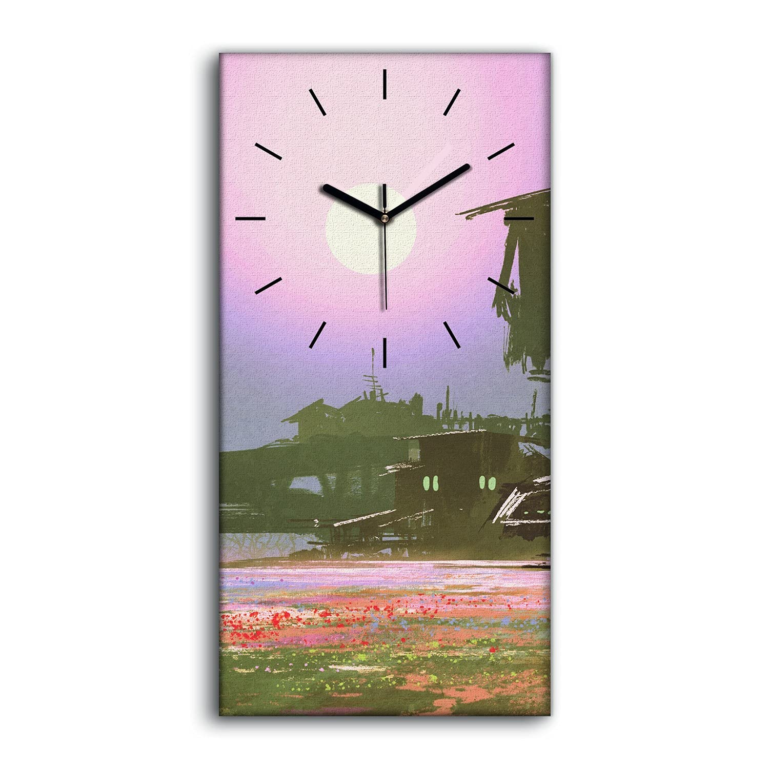 Horloge sans tic tac murale en toile moderne pour dormir en calme