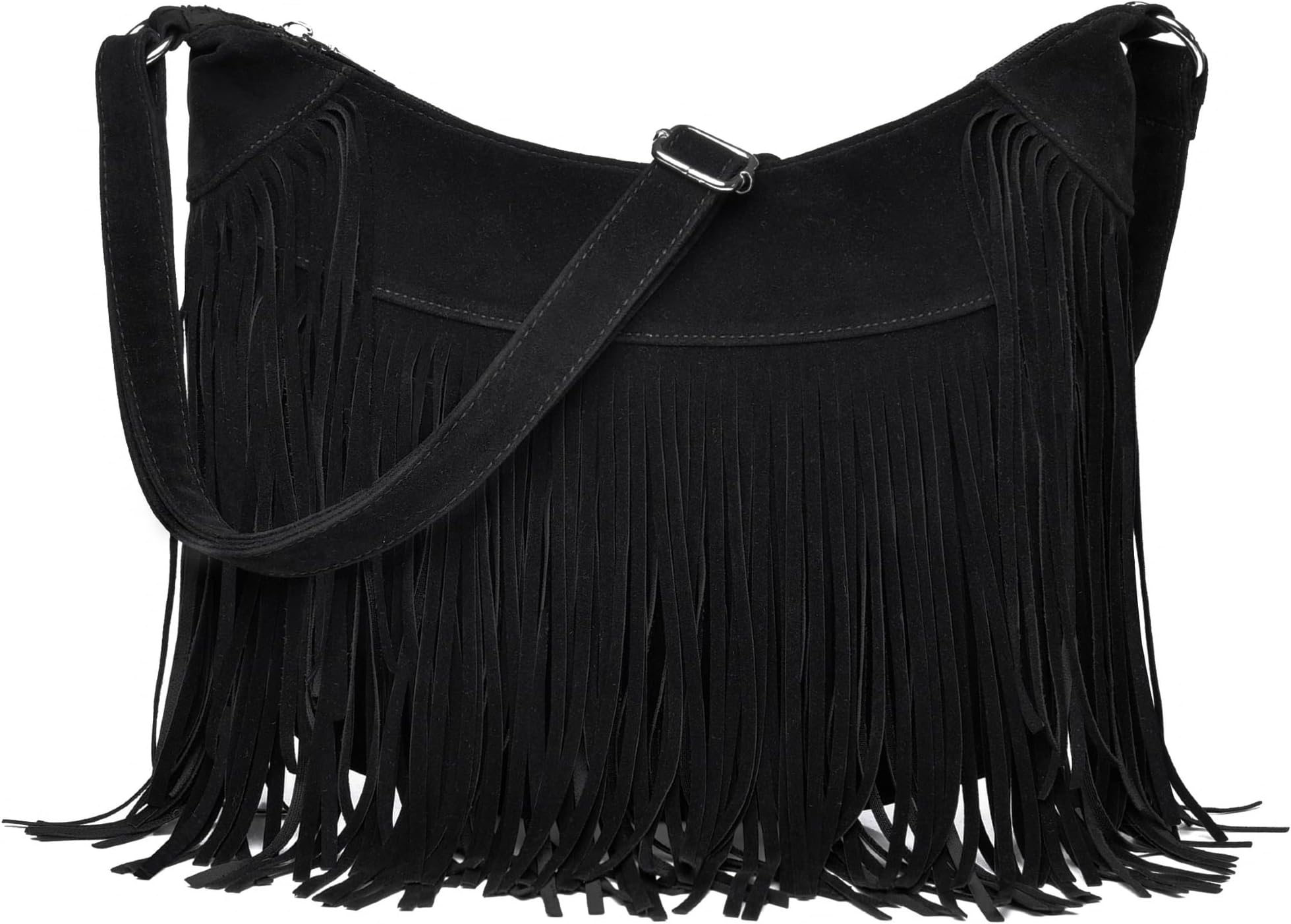 Fringe Hobo Bags for Women Vintage Suede Crossbody Bag Hippie Western Cowgirl Purses Tassel Shoulder Bag