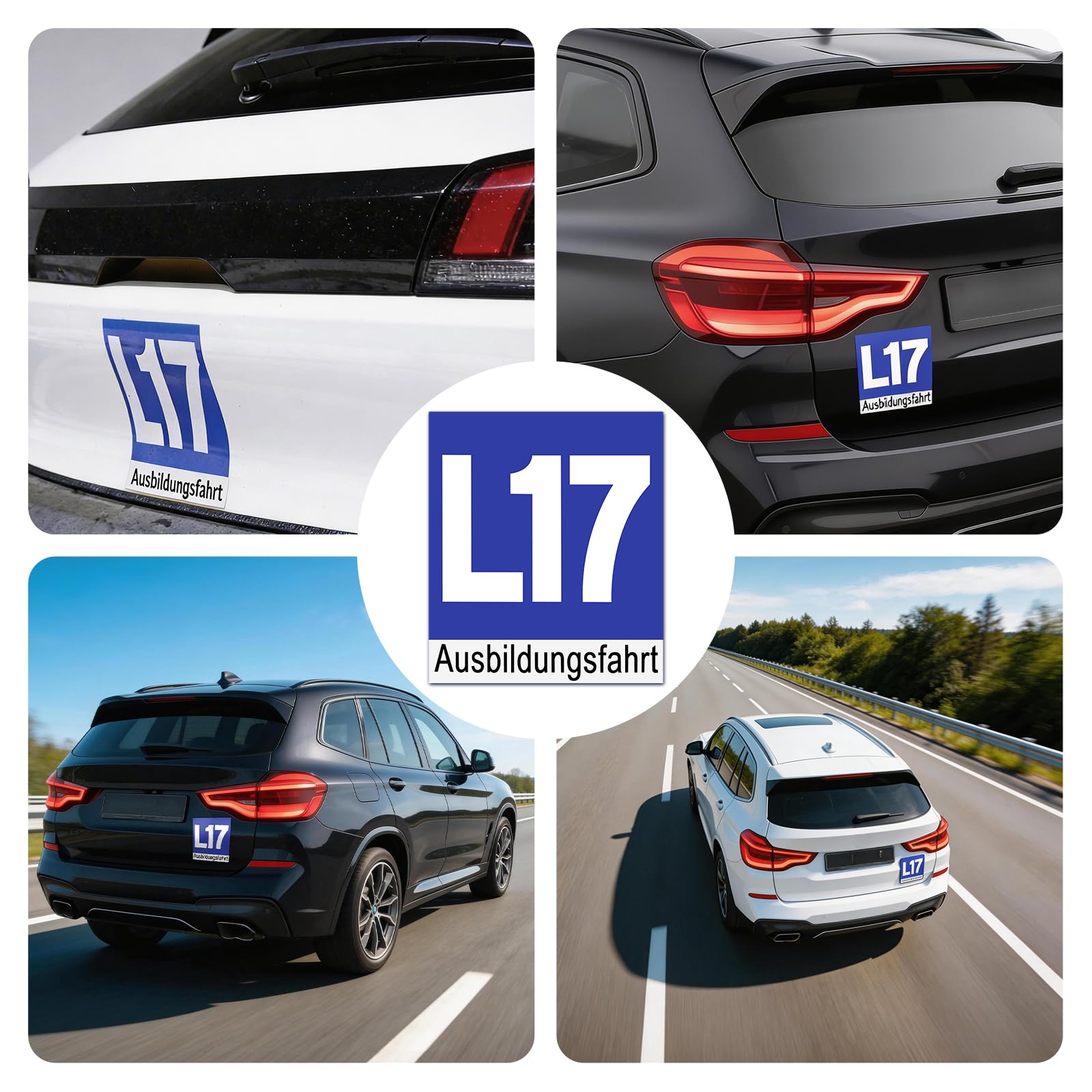 L17 tabliczka magnetyczna na samochód – dla początkujących kierowców, tabliczka magnetyczna, dla początkujących, L17, tablica do nauki jazdy, do montażu na zewnątrz pojazdu, folia magnetyczna
