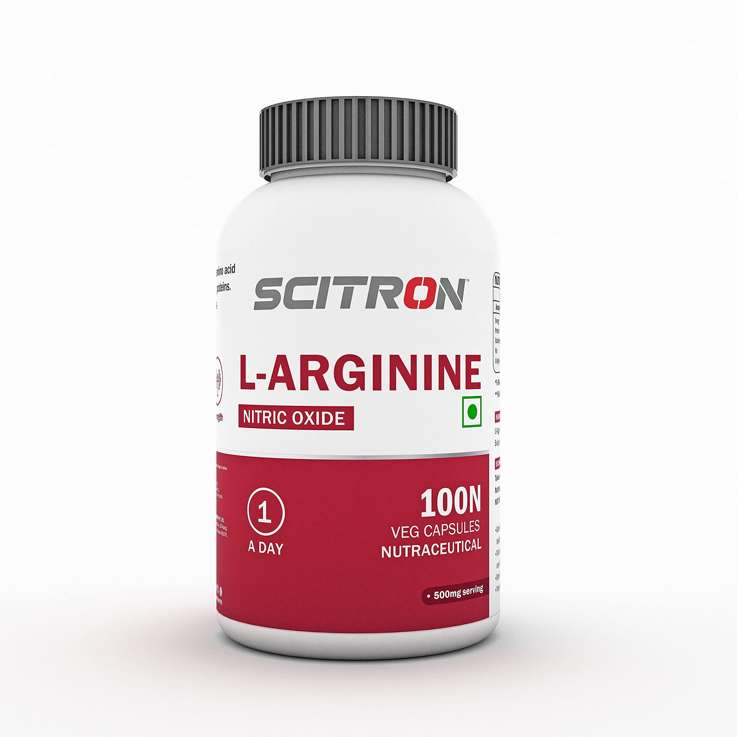 Scitron L-Arginine (Boost Nitric Oxide, Muscle Pump, & Recovery)- 100 veg capsules-image-44