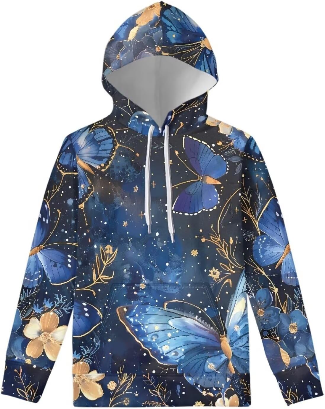 doginthehole Flower Print Hoodies for Women Pullover Long Sleeve Hooded Sweatshirts Teen Girls Hoodie Sports Fashion