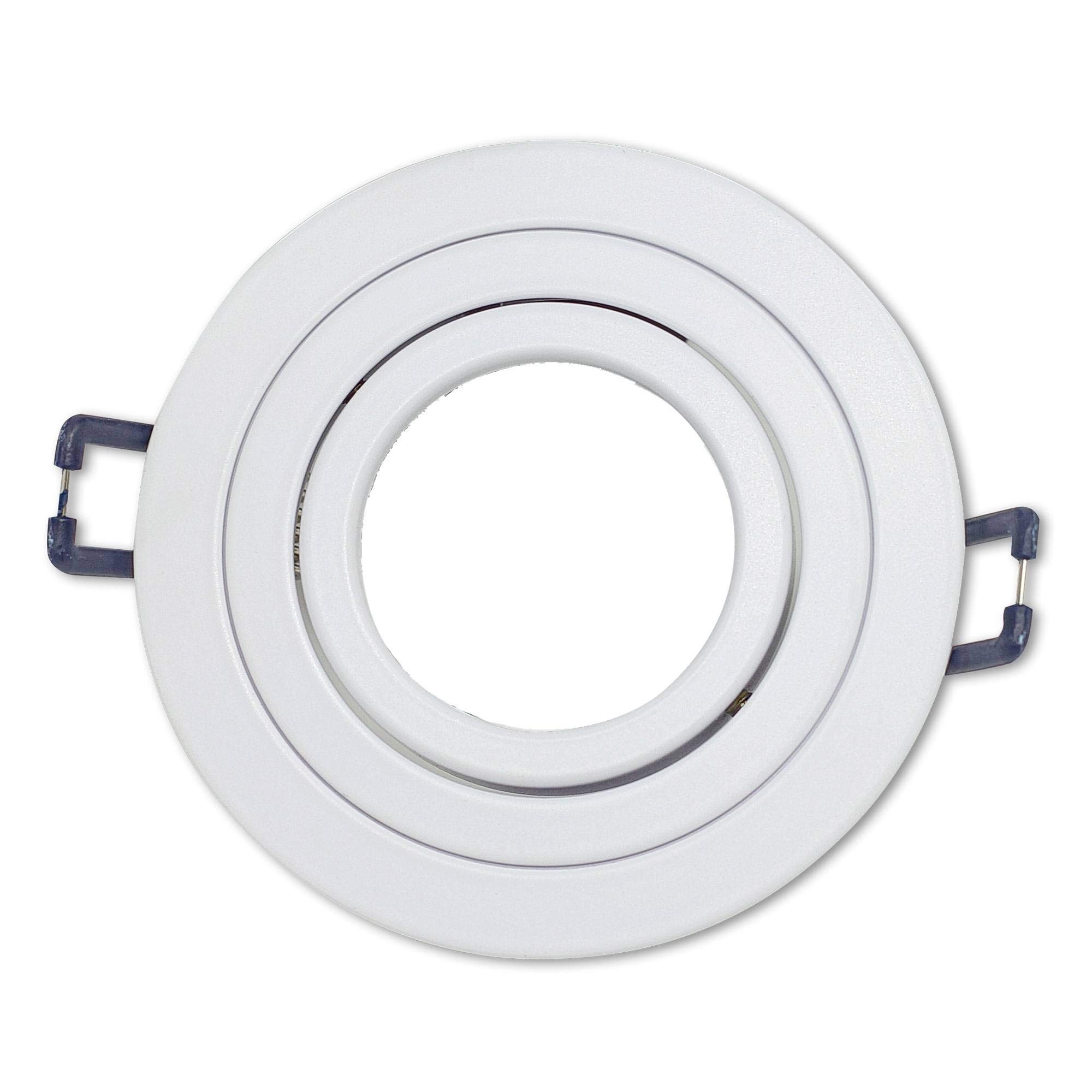 Juego de 6 focos LED empotrables, redondos, 5 W, blanco neutro, 230 V, superplanos, empotrables, orientables, 75 – 85 mm, orificio de perforación