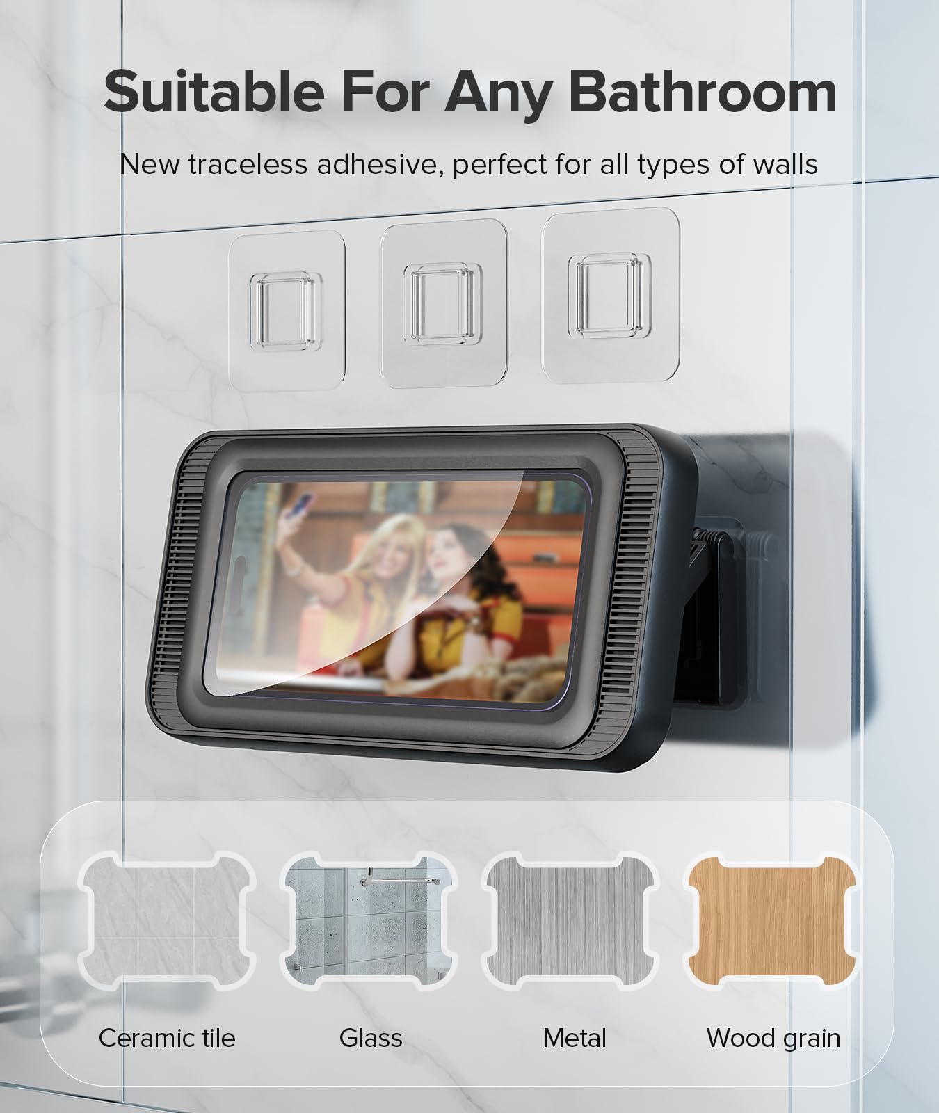 Shower Phone Holder Waterproof LC-dolida 480° Rotating Mount For