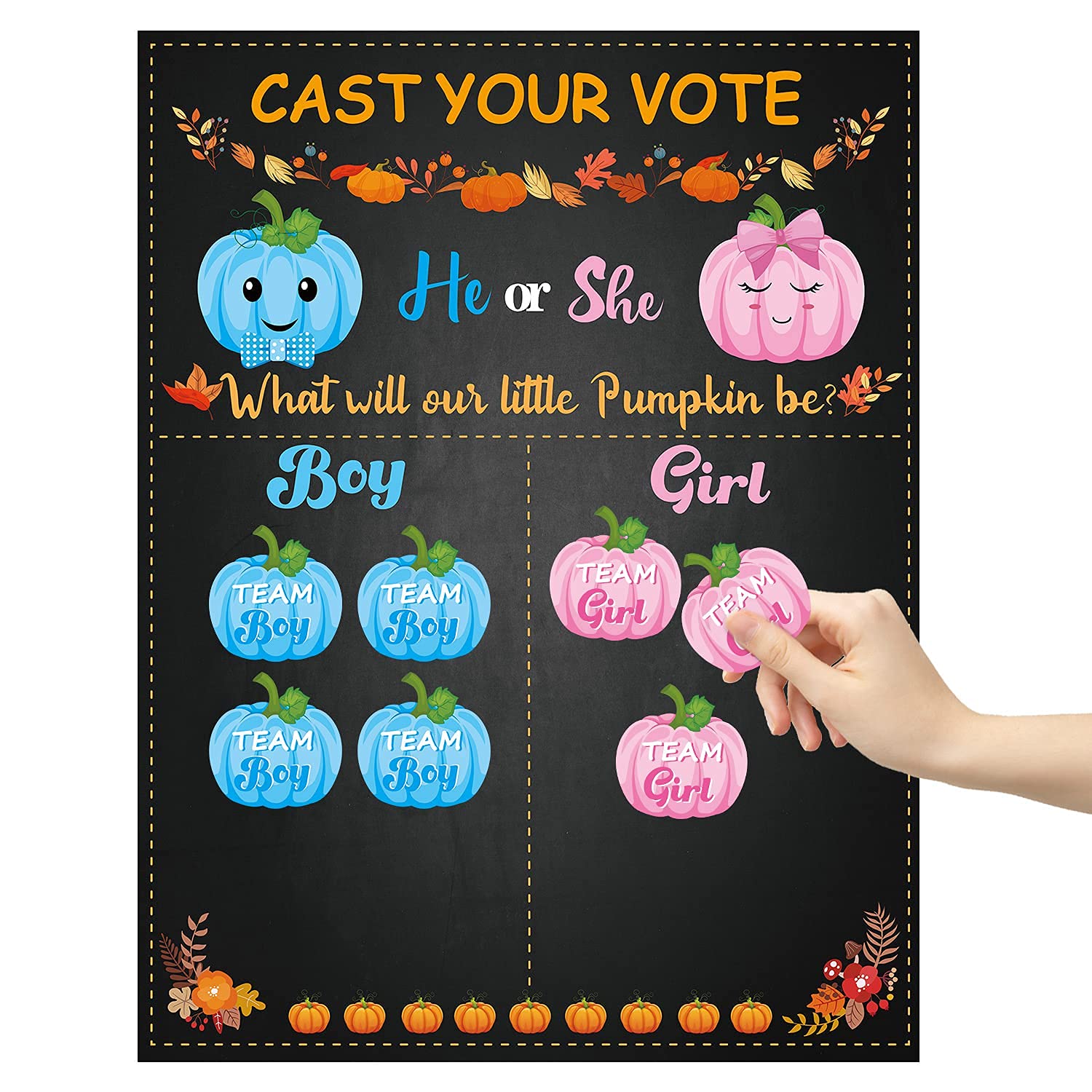Buy OSNIE Pumpkin Gender Reveal Party Games Cast Your Vote with Team