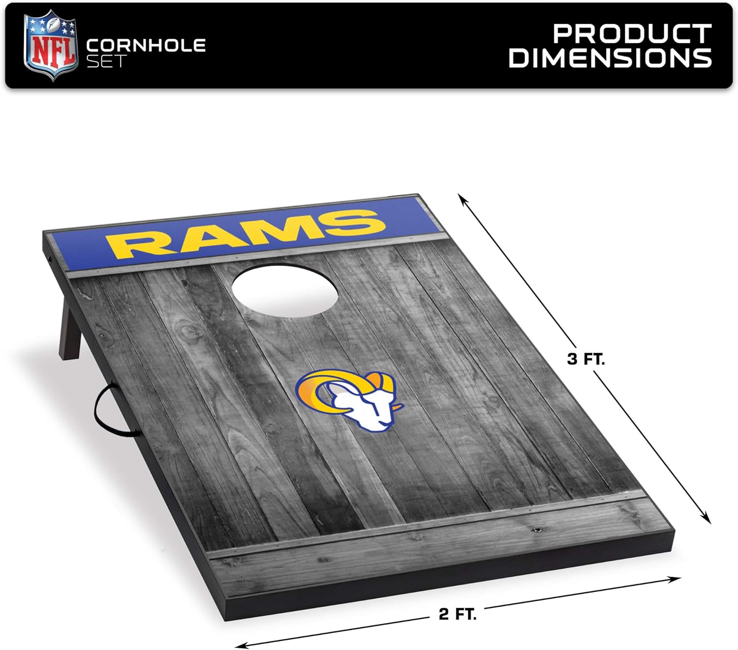 Wild Sports 2'x3' MDF Wood NFL Los Angeles Rams Cornhole Set : Sports & Outdoors
