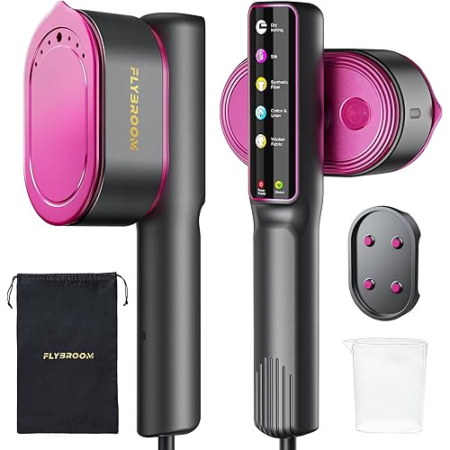 Travel Steamer for Clothes, 1200W Portable Steamer ＆ Iron 2 In 1, 13s Heat Up, LED Touch Display with 5 Modes, Large Ceramic Heat Panel, 110ml Tank, Garment Steamer for Home and Travel