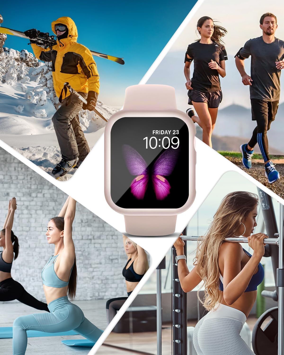 Sport Silicone Band and Case Compatible with Apple Watch Bands 38mm 40mm 41mm 42mm 44mm 45mm 46mm, Waterproof Apple Watch Strap & Screen Protector iWatch Series 11 10 9 8 SE 7 6 5 4 3 2 1 for Women Men - Image 6