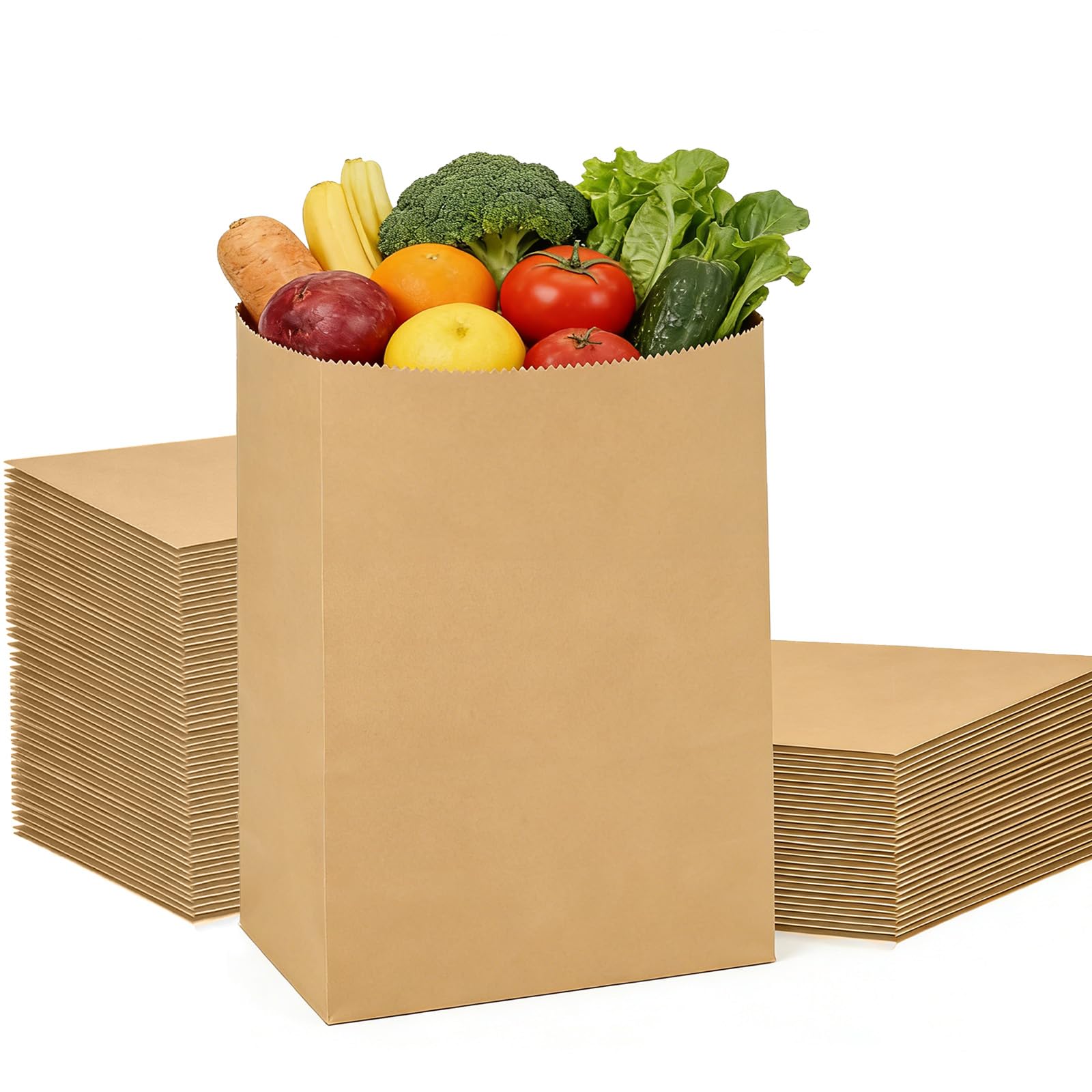 50 brown paper bags, 18x11x32 cm Kraft paper bags Kraft paper bread bags