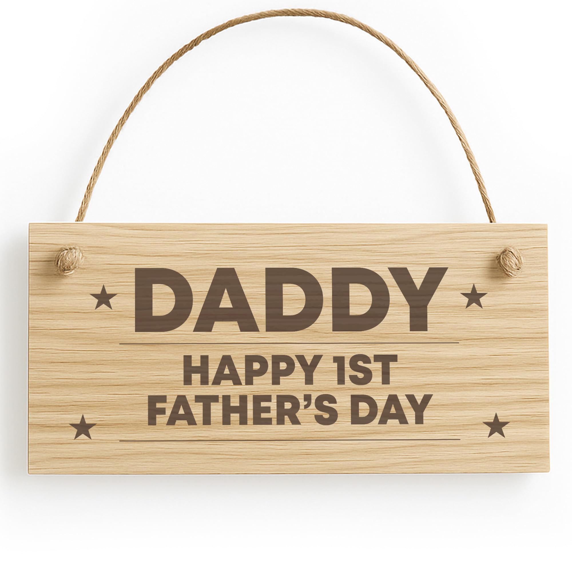 Red Ocean Daddy First Father's Day Wooden Hanging Sign For Dad, 1st Father's Day For New Dad, New Fathers, Daddy, Novelty