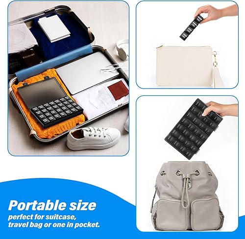 Miniatura 6 de Pastillero semanal grande XL 4 veces al día, pastilleros y organizador de 7 días AM PM, compartimentos grandes, pastillero, organizador mensual de