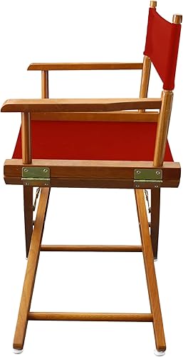 Miniatura 7 de American Trails - Silla de director extra ancha prémium de 18 pulgadas, marco de roble Mission con lienzo rojo