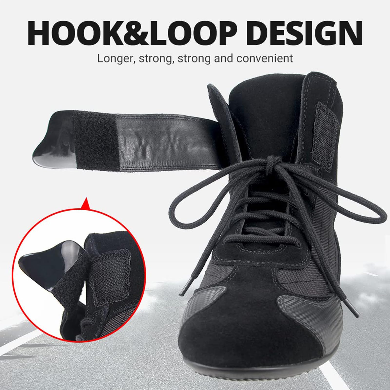 wasserdichte Belüftete Motorradstiefel für Herren Und Damen Sommer Wildleder Urban Casual Riding Schützender Knöchel Kurzes Design Atmungsaktive,Black-42