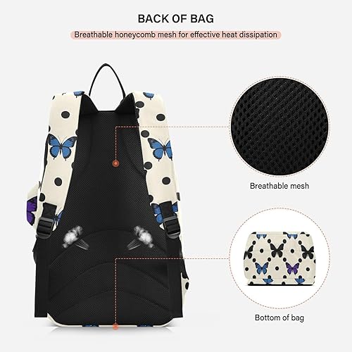 Miniatura 4 de Sporting Goods Tennis Bag Waterproof Polka Dot Animal Blue Butterfly Tennis Racket Cover Holds 2 Rackets for Tennis, Badminton, Racketball raquetas