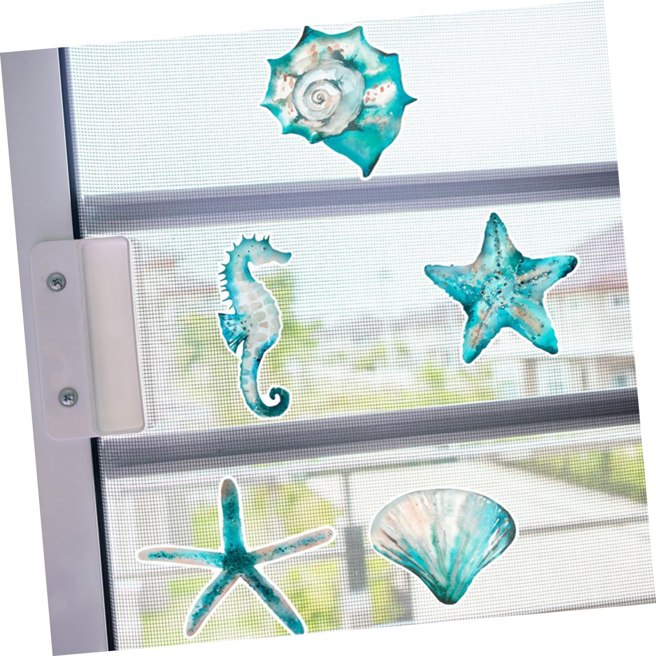 PRETYZOOM 5 Juegos Adhesivos Anticolisión Estrella De Mar Pegatinas De Pájaros Para Ventanas Caída Ventana Se Aferra Etiqueta De La Ventana De Polivinilo 10 Uds * 5