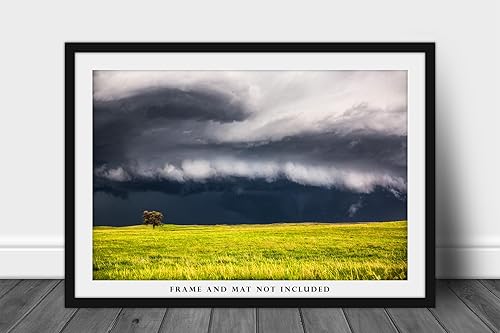 Miniatura 3 de Storm Photography Print (Not Framed) Picture of Thunderstorm Passing Behind Lone Tree on Nebraska Prairie Great Plains Wall Art Nature Weather Decor