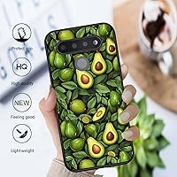 Vista 5 de Funda protectora duradera para LG Stylo 6 para LG Stylo 6 2020 6.8 pulgadas, diseño de hojas de aguacate