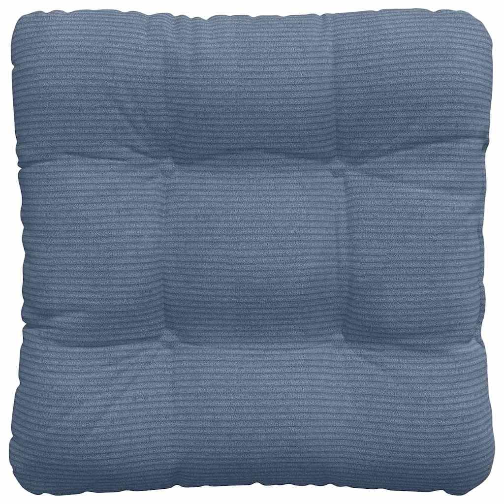 4er Set Sitzkissen 45x45 cm, Cord Stuhlkissen Blau | Weiche Stuhlauflagen mit Polyesterfüllung für Esszimmerstühle und gemütliche Stunden im Wohnzimmer.