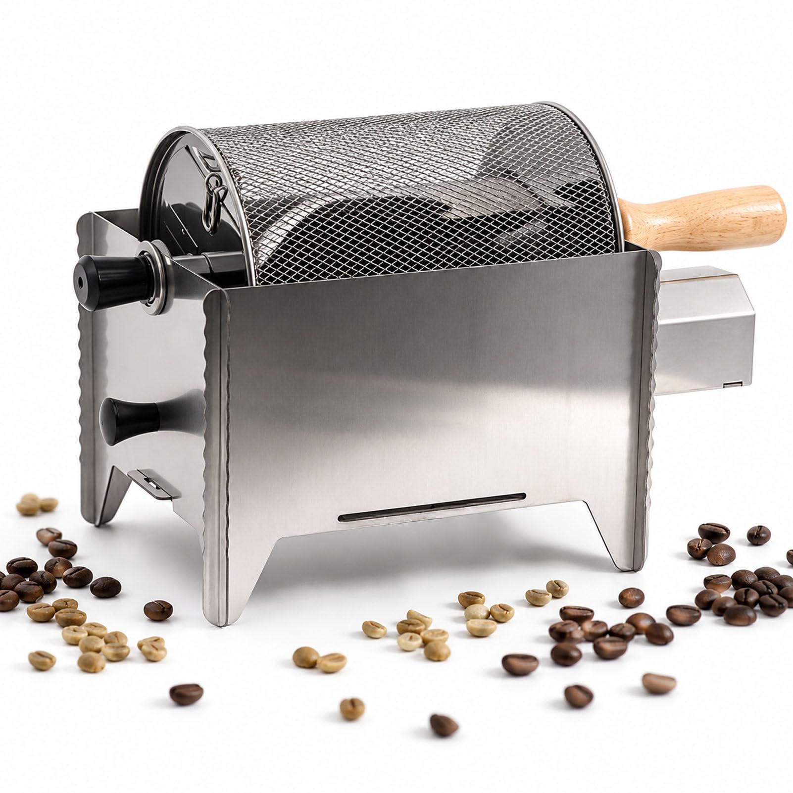 PioMue Gas Compatible Coffee Roaster with Rotating Drum Sieve