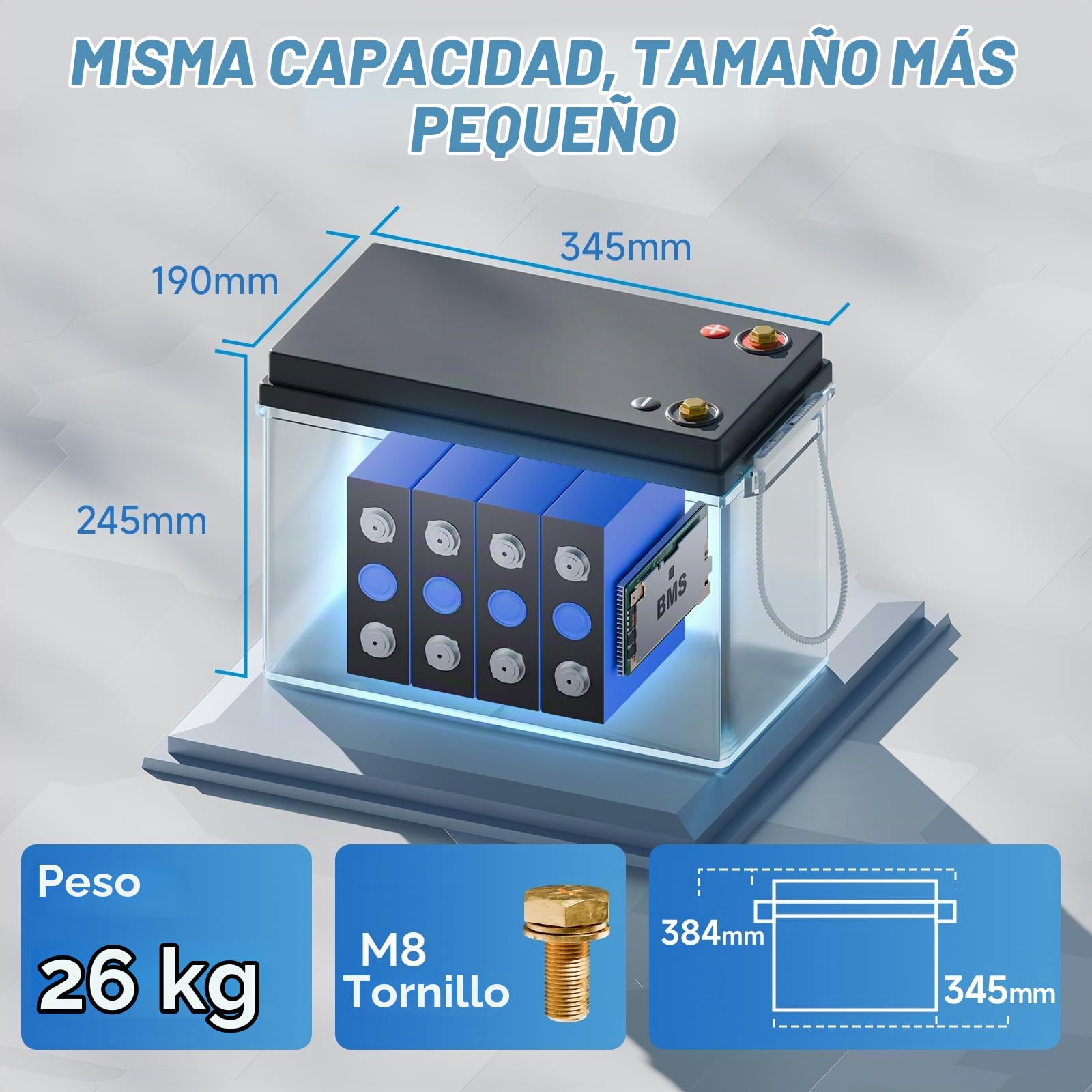 LiFePO4 - Batería de litio (12 V, 330 Ah, vigilancia por aplicaciones, 200 A BMS, batería de ciclo profundo para autocaravanas y sistemas solares, barcos y caravanas)