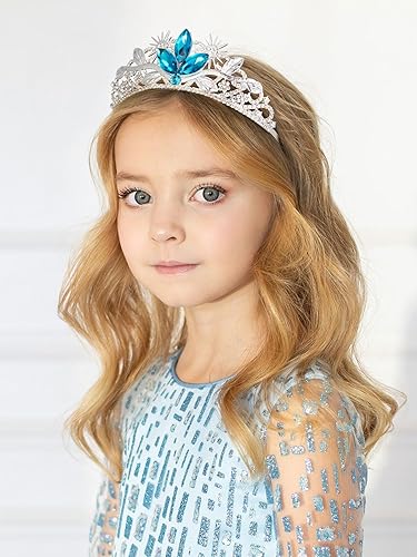 Miniatura 4 de SWEETV Tiara de princesa para niñas y niños, corona de cumpleaños, diadema de tiara de cristal, accesorios para el cabello