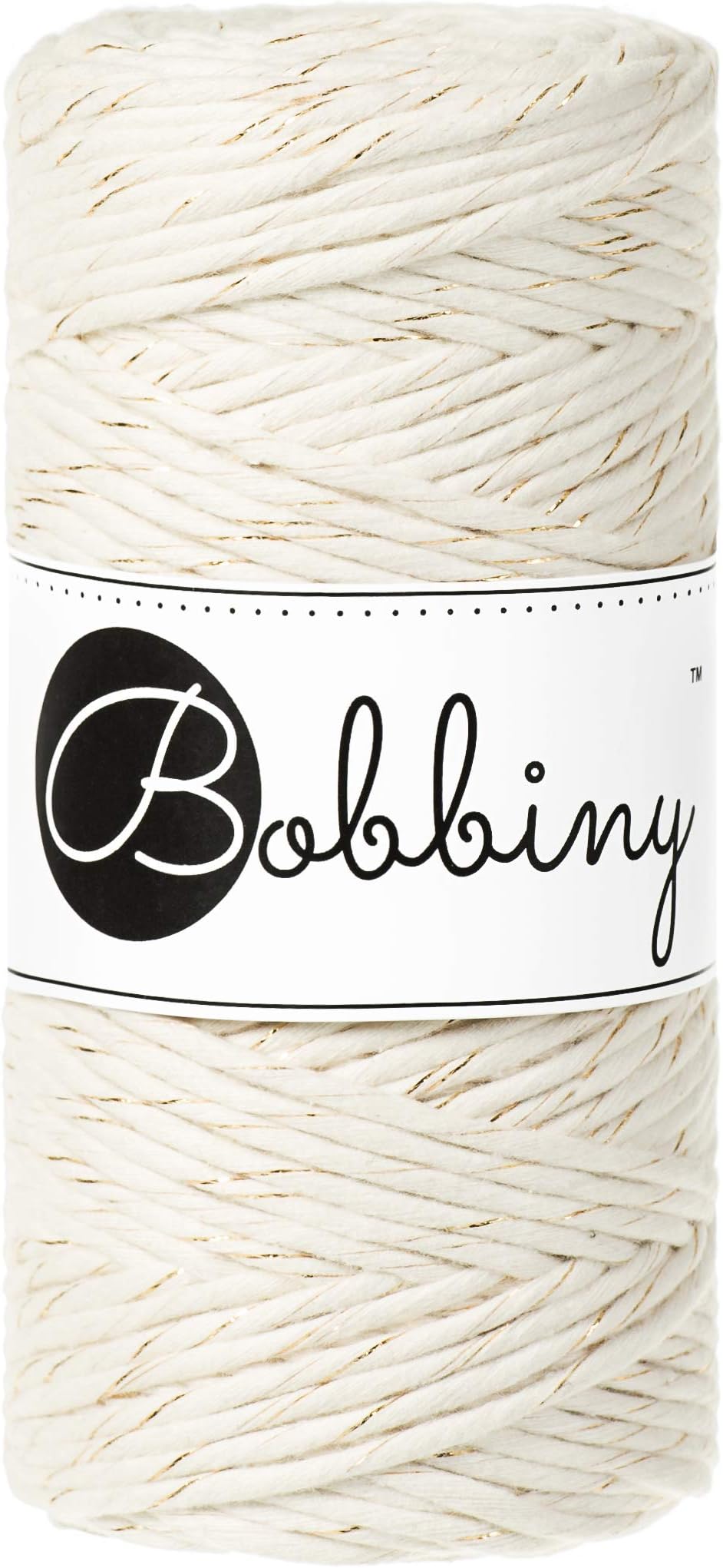 BobbinyRegular 3mm Single Ply Macrame Cord (Golden Natural) 100m