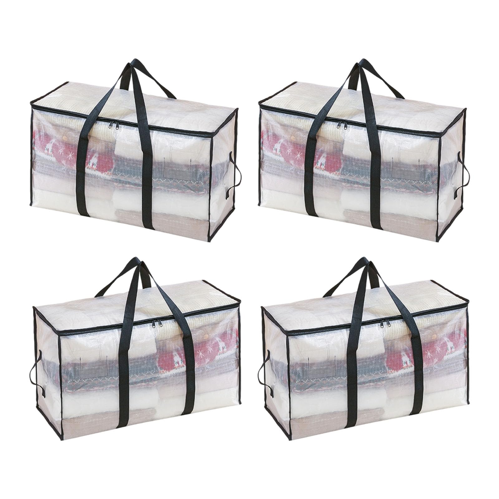Nucelit Visible Clothes Container Bag Large Capacity Waterproof Fabric Structure Reinforced Handles for Home Storage Portable Storage Bag for Travel