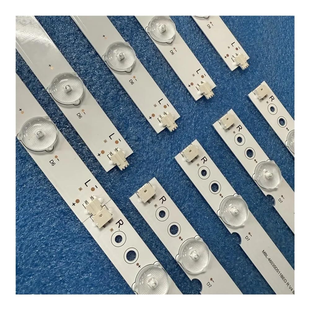 10er-Set Hintergrundbeleuchtungsstreifen mit 11 LEDs, Passend für LE46D5QFM, BJSJ46D11R-ZC14F-02 und BJSJ46D11L-ZC14F-02 Ersatzteile