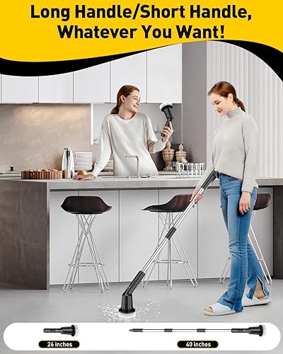 Miniatura 5 de Limpiador eléctrico giratorio para limpieza de baño, cepillo de limpieza inalámbrico con IPX7 impermeable y 2 velocidades, 3 cabezales de cepillo,