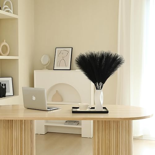 Miniatura 6 de 30 piezas de hierba de las pampas negra - Decoración de hierba de las pampas artificial de 24 pulgadas, hierba de las pampas artificial corta para A