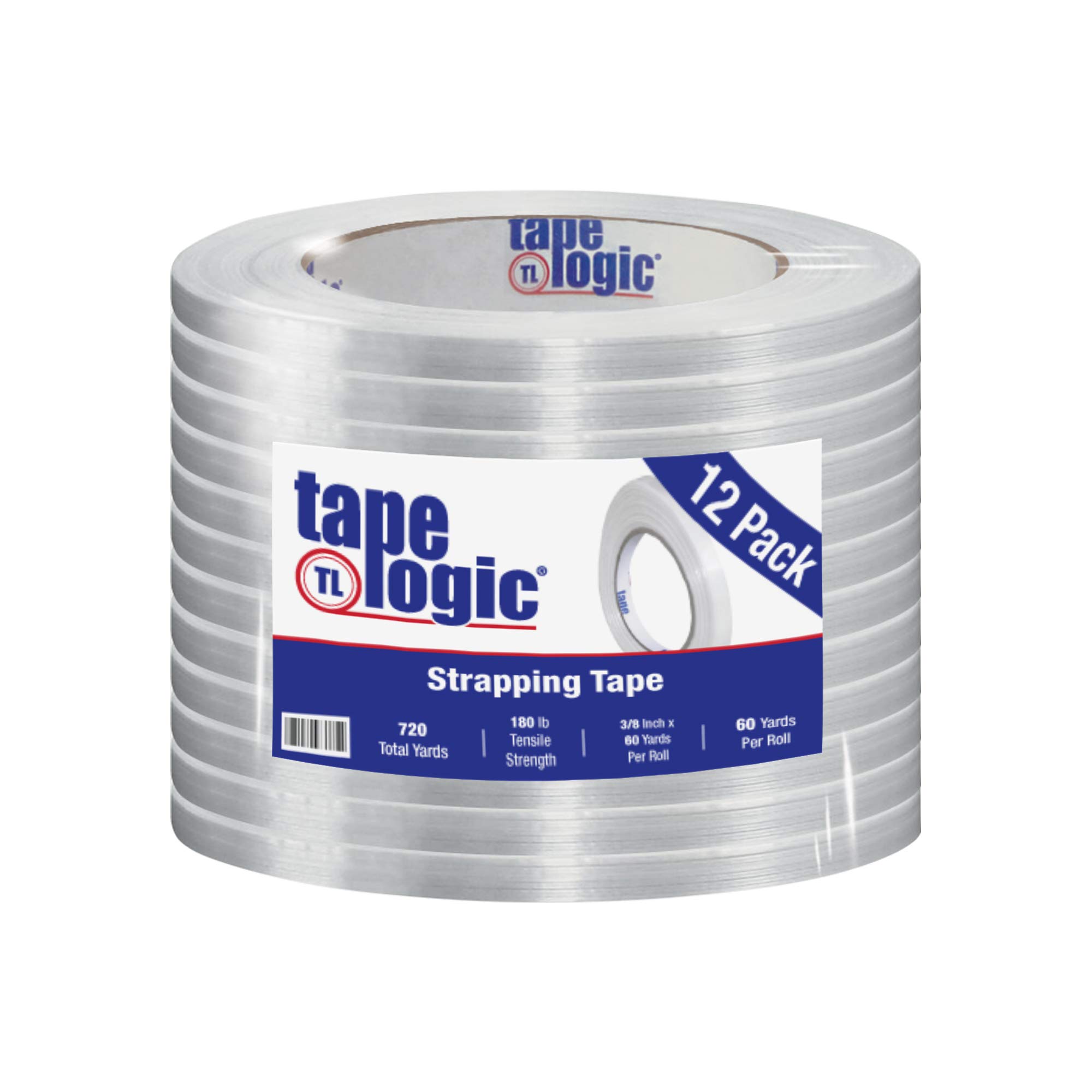 Clear 1400 Strapping Tape by Tape Logic – Clear, Pack of 12, Model TLT912140012PK