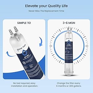 GLACIER FRESH EDR3RXD1 Refrigerator Water Filter, Compatible with 4396841, KAD3RXD1, WHR3RXD1, 4396841, 4396710, Filter 3, 46-9083,46-9030, 9030, 9083 Refrigerator Water Filter, 1 Pack