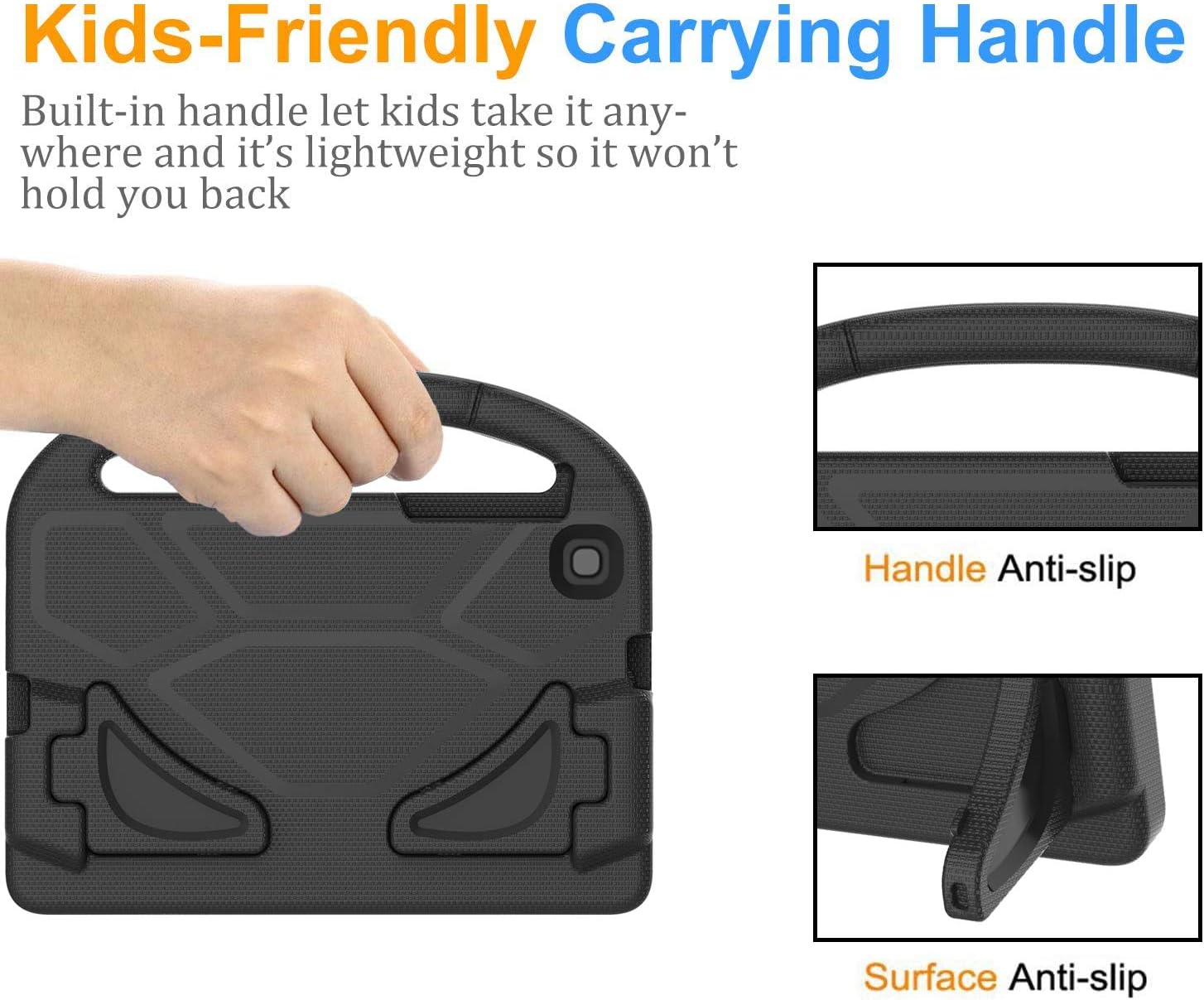 BMOUO Galaxy Tab A 8.4 Case 2020 SM-T307, Tab A 8.4 2020 Case with Screen Protector, Shockproof Light Weight Handle Stand Kids Case for Samsung Galaxy Tab A 8.4 inch 2020 - Black