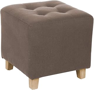 Atmosphera Reposapiés Cuadrado, Lino y algodón, Color: Gris Topo