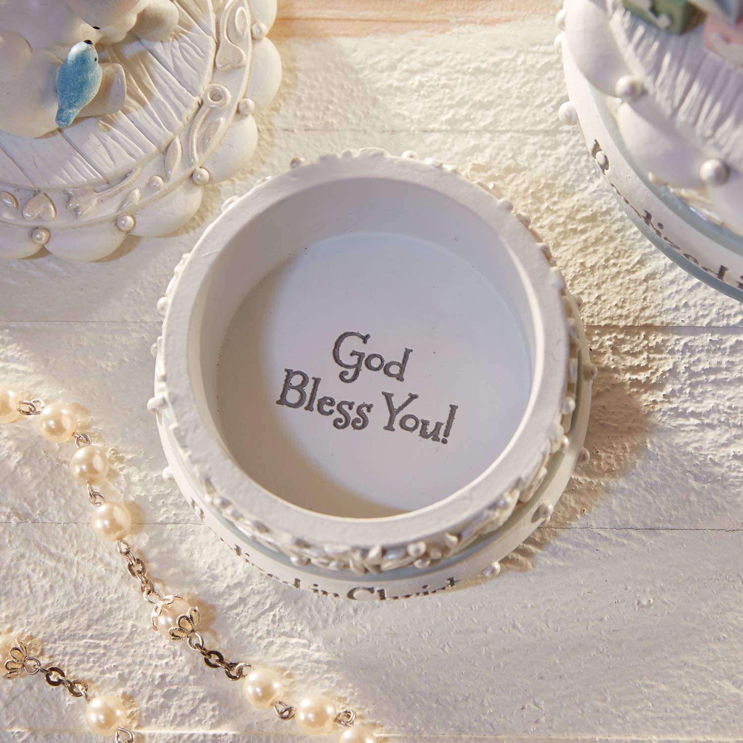 CB Catholic Creative Brands Faithworks - Baptised In Christ Keepsake Box, 2.5 x 3-Inch, Lamb