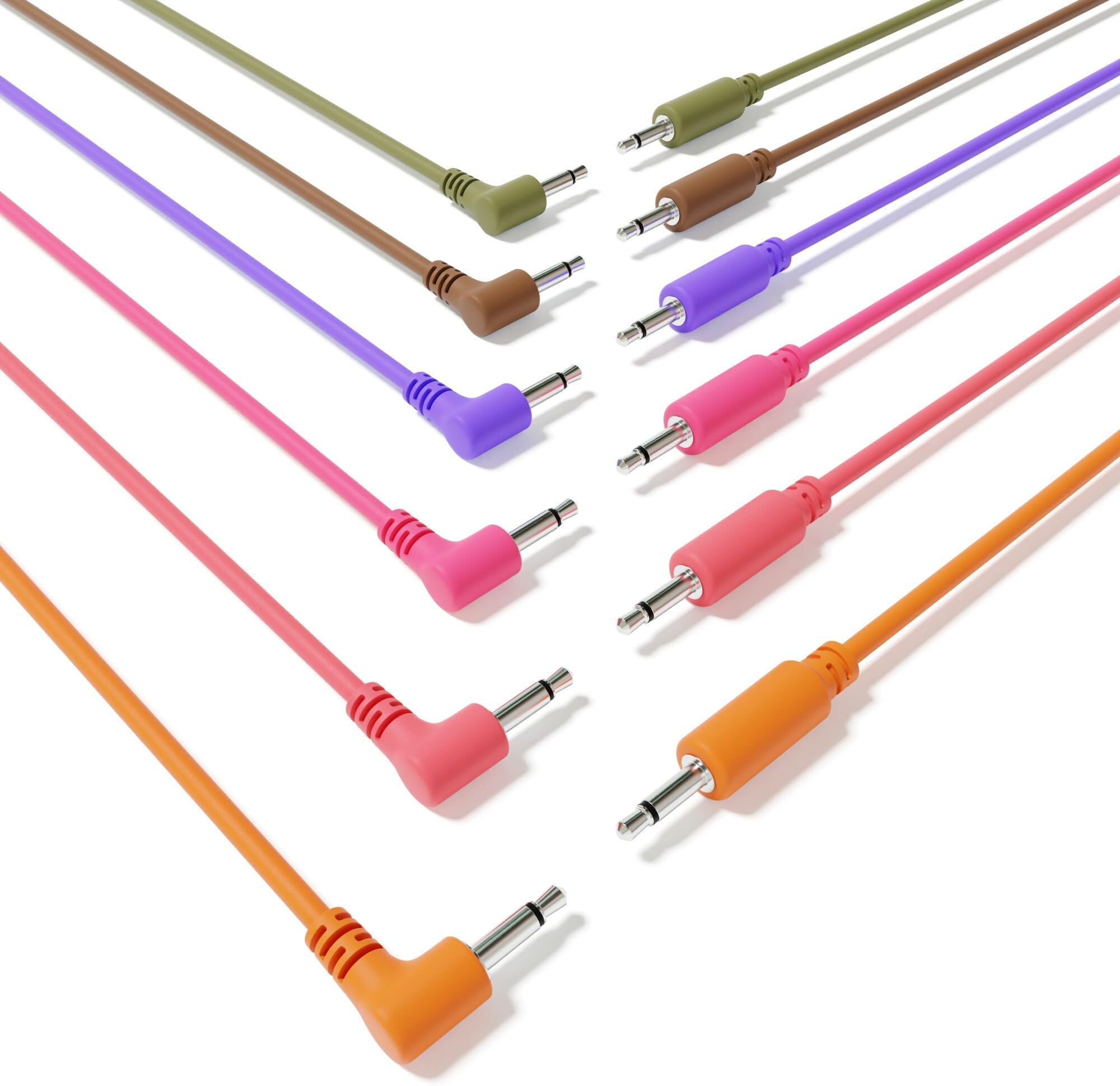 ExcelValley - 6B-Pack Hybrid Mono Modular Patch Cables TS 3.5mm 1/8"Eurorack Synth Synthesizer [15cm 6"]