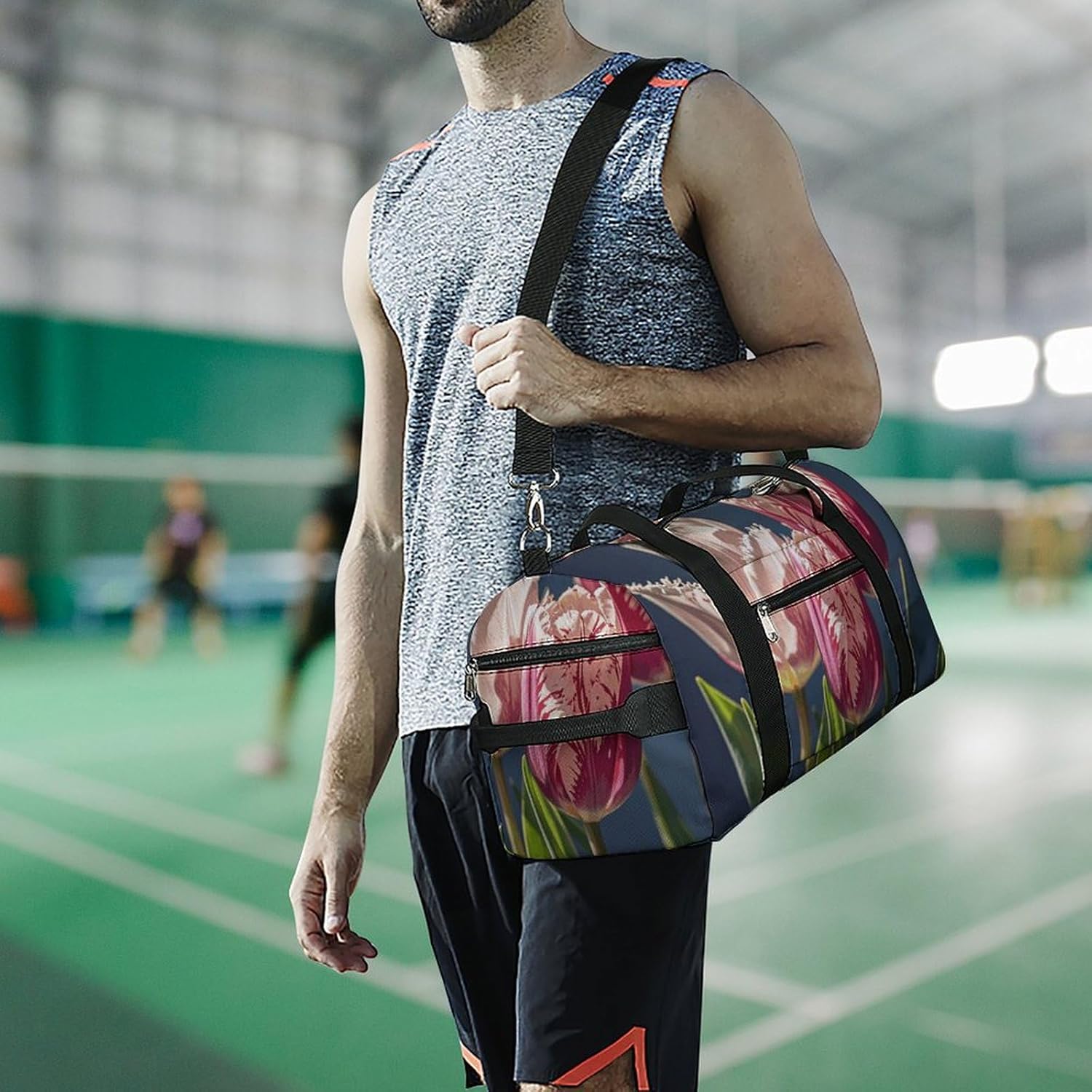 Gym Bag for Men Travel Duffle Bag Flowers Tote Bag Weekender Duffel Bag Weekender Bag for Sports