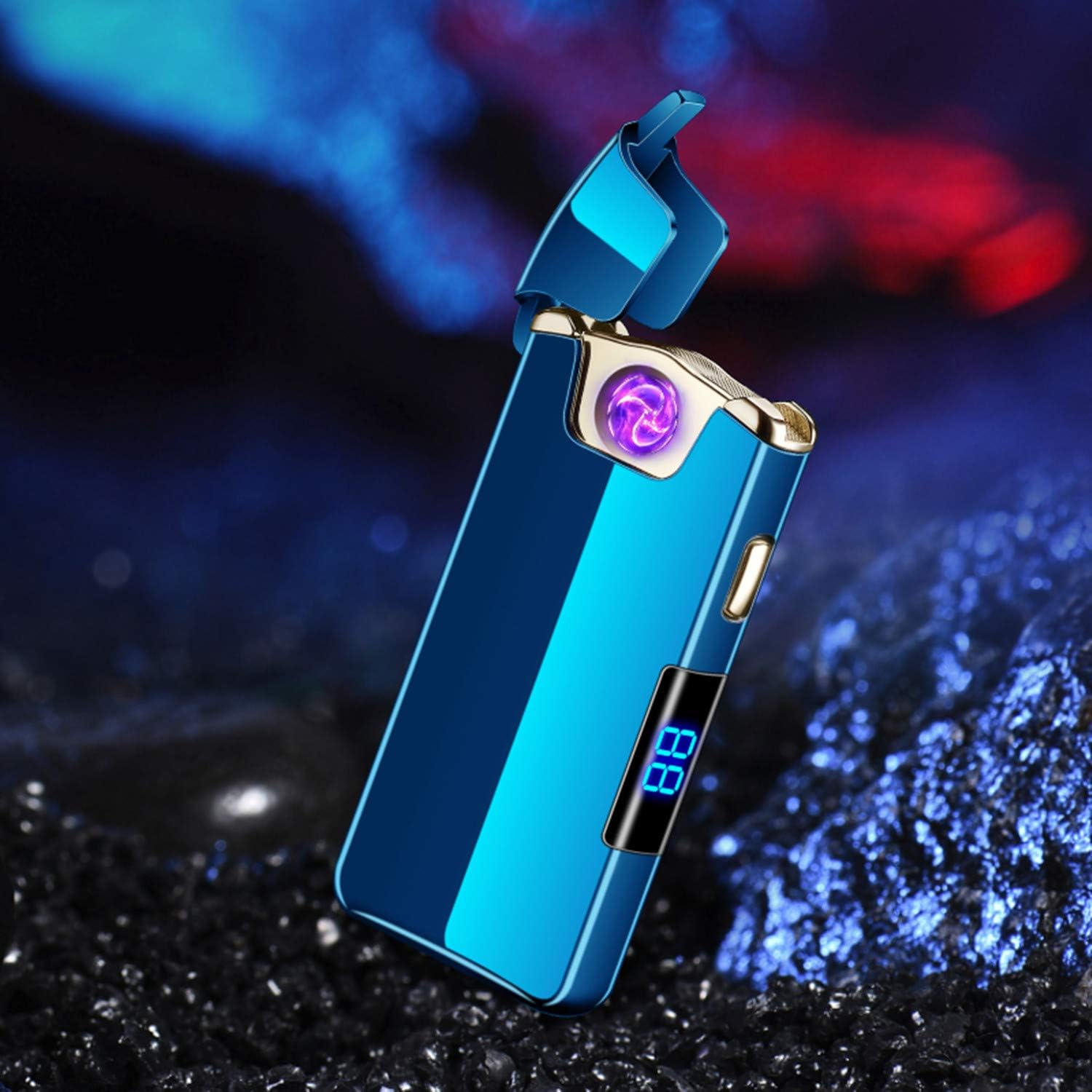 Magic Arc Electric Lighter Flameless Windproof Lighter USB Rechargeable Smart Lighter Best Gift for You (Blue)