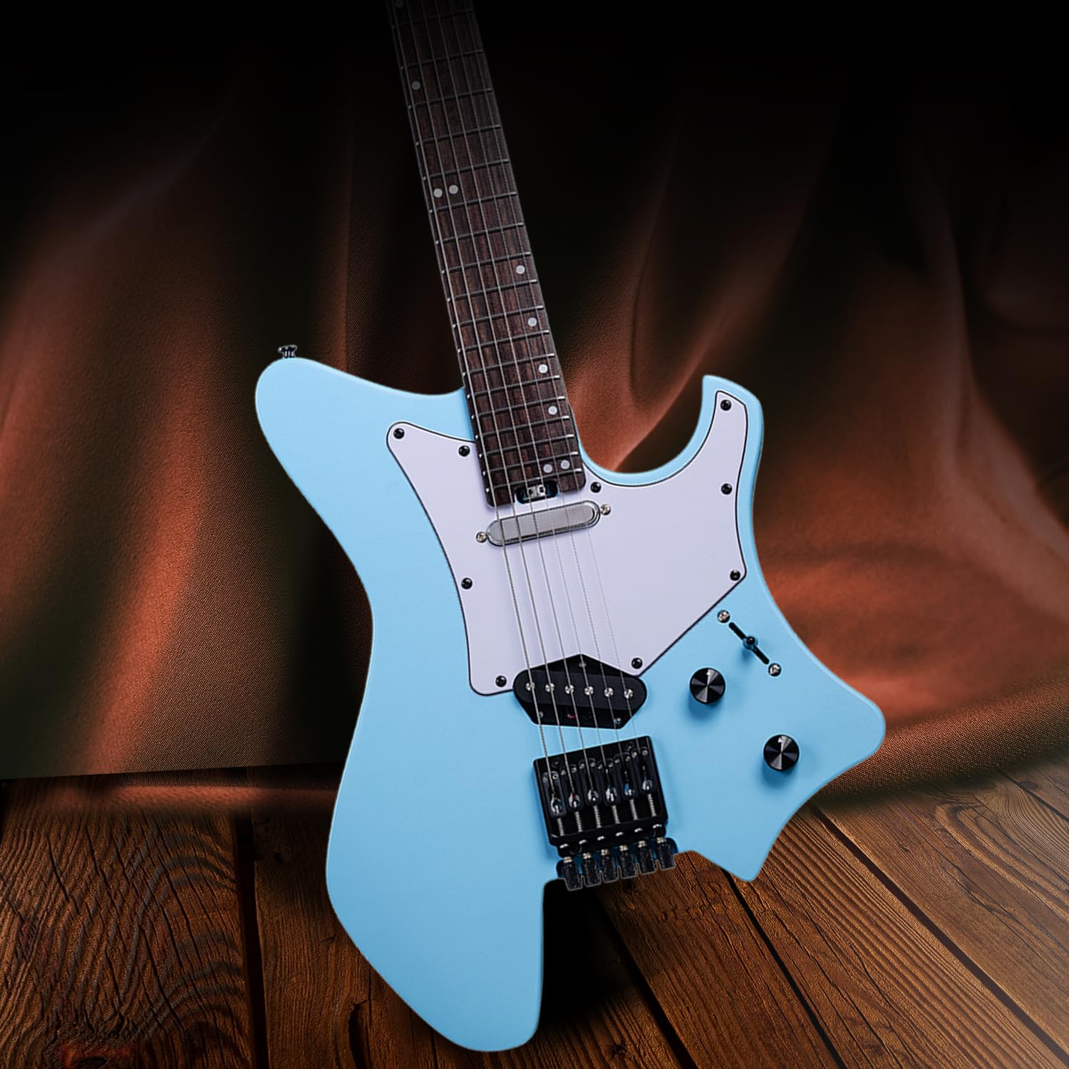 EART GW2T-SE Guitare électrique sans tête, Guitare électrique solide Corps en acajou torréfié avec Érable dur canadien torréfié Micro Standard Artones- TSE, Finition satinée EART GW2T-SE Guitare électrique sans tête, Guitare électrique solide Corps en acajou torréfié avec Érable dur canadien torréfié Micro Standard Artones- TSE, Finition satinée