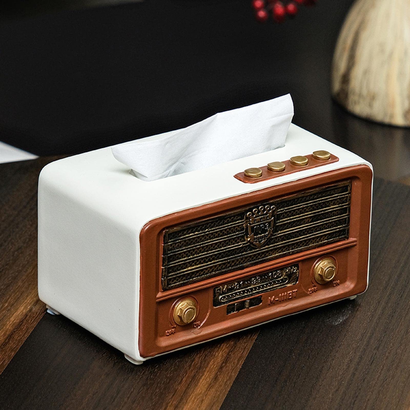 Tissue Box Houder Retro Radio Shape Tissue Cover Box for Badkamer Vanity Countertops Slaapkamer Dressoirs Nacht Stands Desks Tissue Box Cover (Color : Green