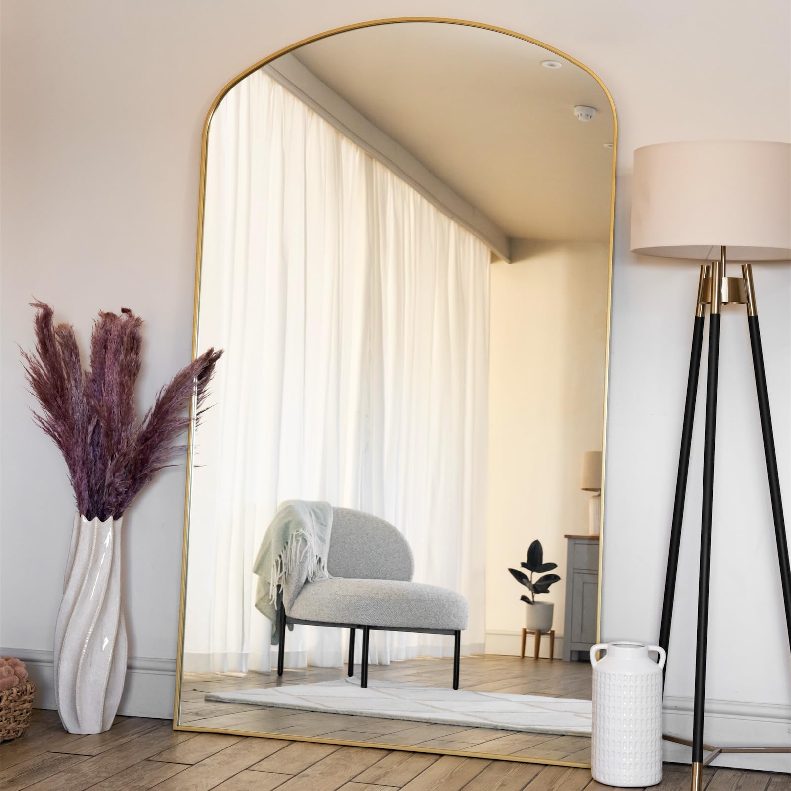 Jobu | Full Length Gold Framed Metal Arch Mirror - 180cm x 105cm | Yoko